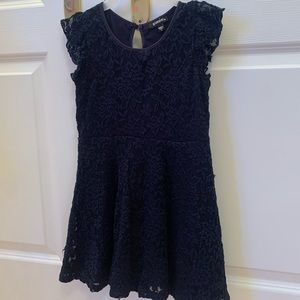 Zunie girls midnight blue dress with lace overlay. Size 5
